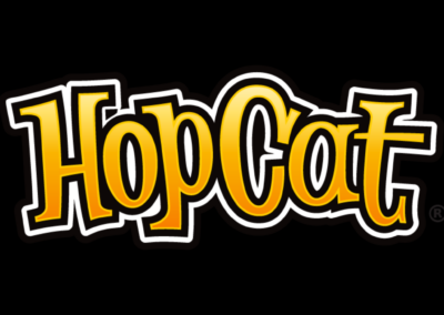 Close-up of glossy orange-to-yellow stylized letters with a white outline on a black background, forming a decorative word graphic.